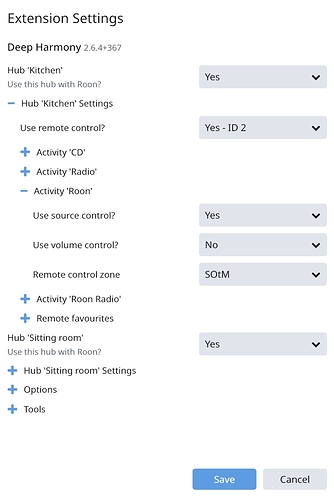 Roon Extension Settings