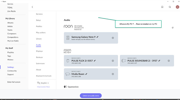 Roon - Missing PC