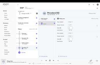 Screenshot PEQ Mix filter right speaker