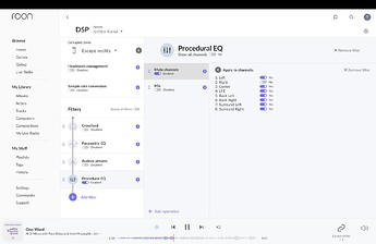 Screenshot PEQ Mute channel filter right speaker