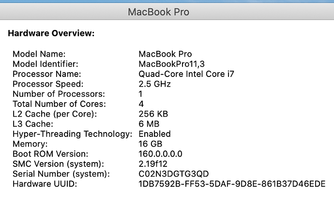 Macbook Pro Spec