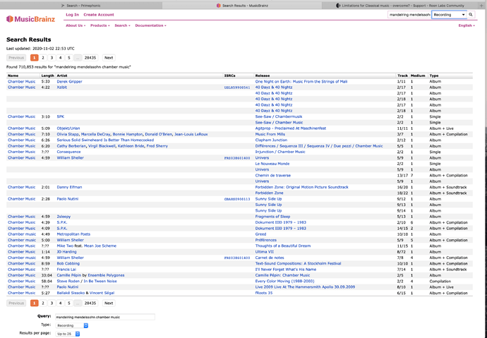 MusicBrainz for the Mendelssohn set