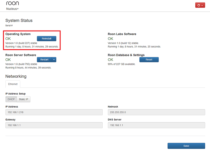 Nucleus OS Reinstall