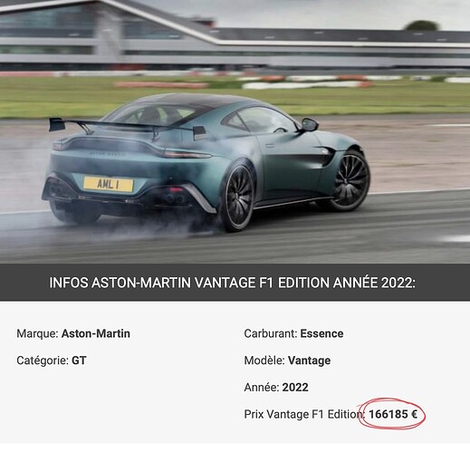 Aston-Martin Vantage F1