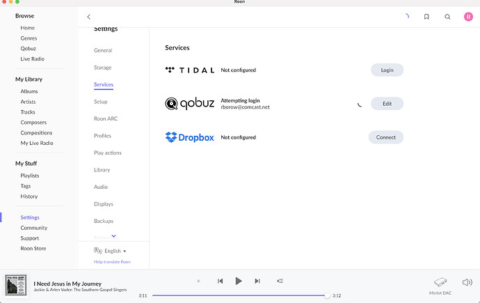 Roon 7 Services Screen Shot 2023-05-15 at 8.53.37 AM