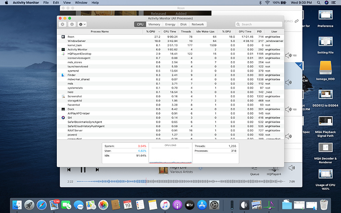 HQPlayer CPU usage <3% for native DSD512