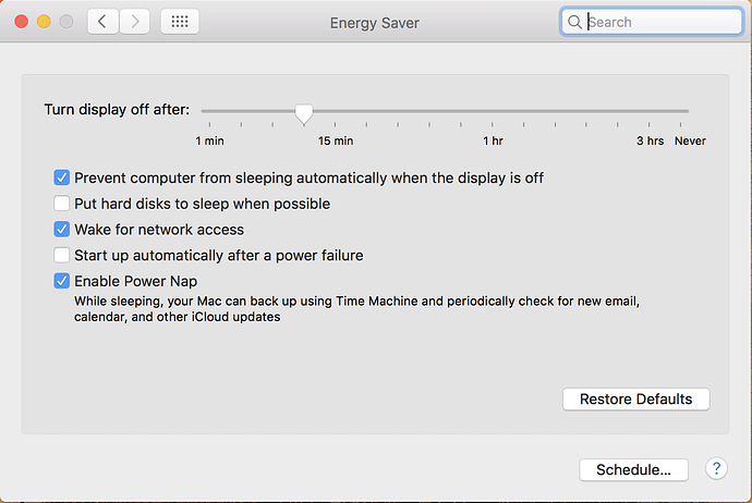 iMac settings