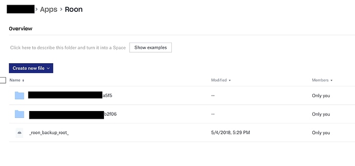 dropbox roon folder