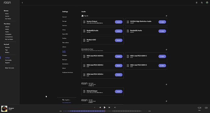 Settings Audio Page 1