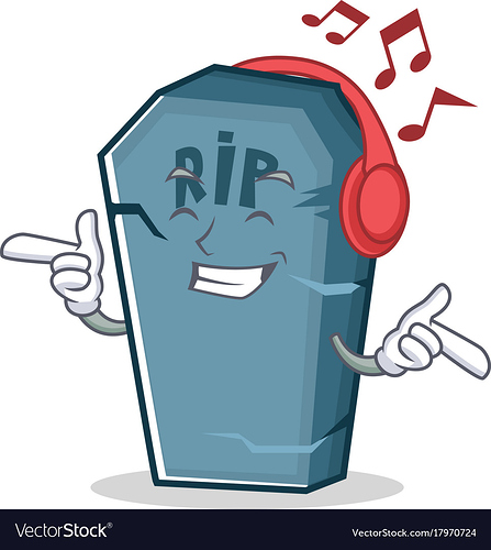 listening-music-tombstone-character-cartoon-object-vector-17970724