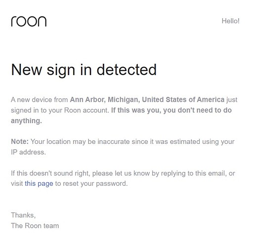 Screenshot 6 - i keep getting this email from roon about new sign-in
