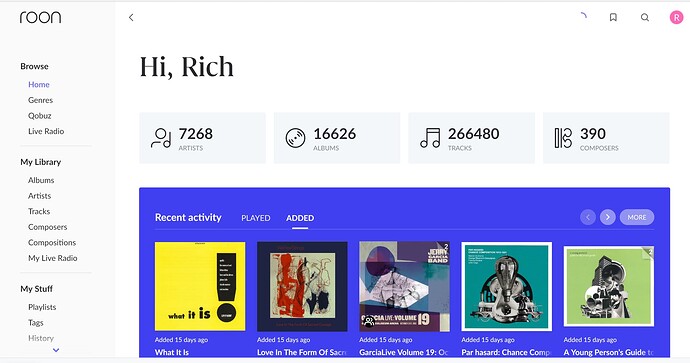 Roon 4 Home Screen Shot 2023-05-15 at 7.08.17 AM