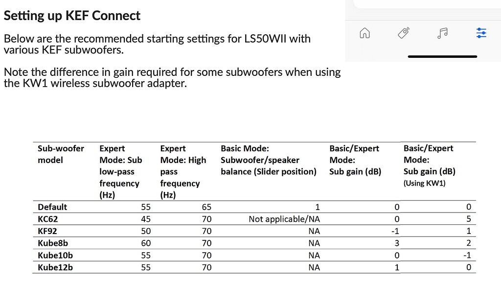 Setting Low Pass and High Pass Filters in Kef Connect for LSX II and