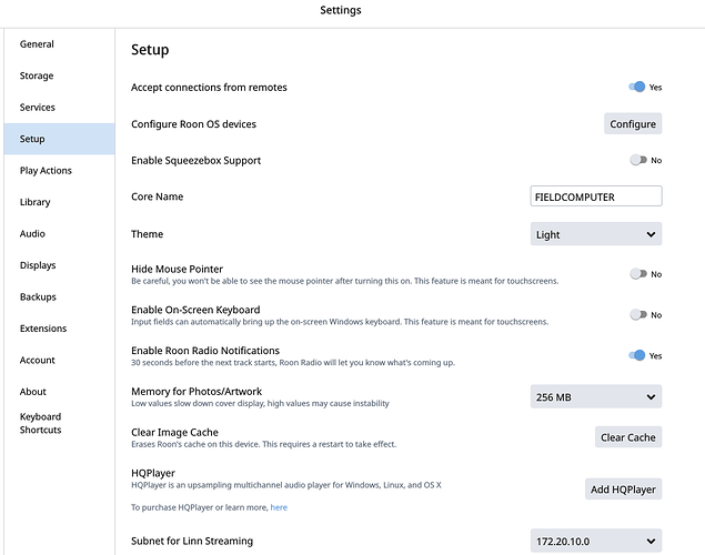 Roon Settings_Setup