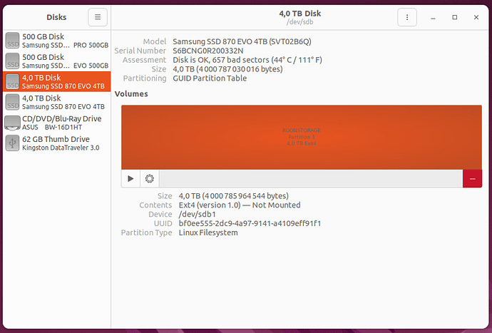 Ubuntu Disk Status