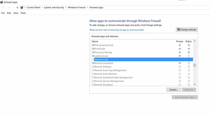 Roon Firewall Settings