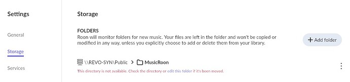 Roon directory not available