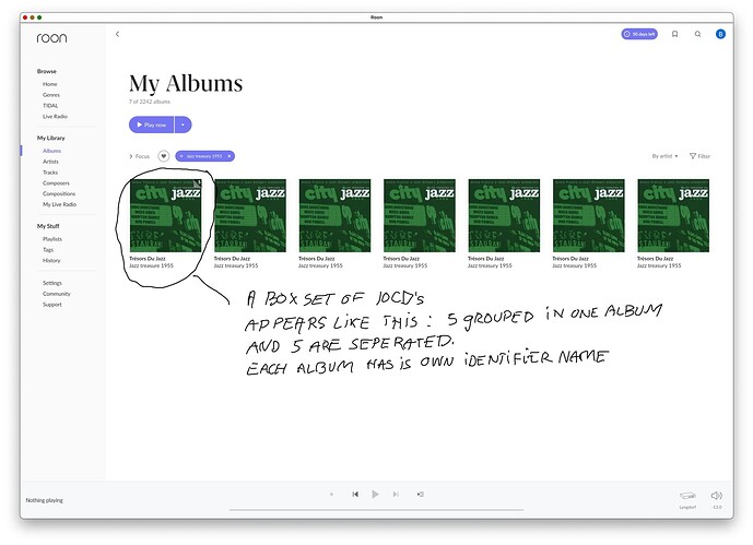 Box sets with multiple CDs on my Mac (iTunes) is bundles together in Roon  as they were on single CD - Metadata - Roon Labs Community