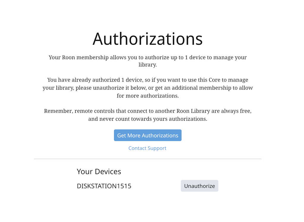 Authorization failing - you have already authorised one device ...