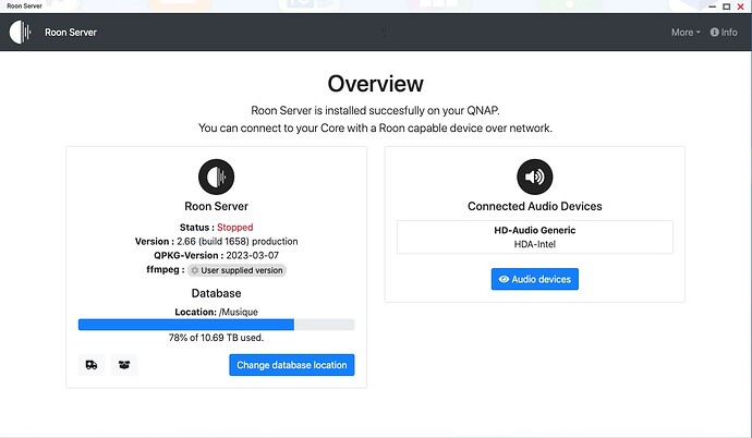 ROON OLD ROON SERVER ON QNAP NAS