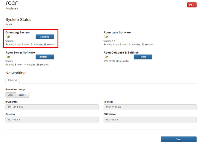 Nucleus OS Reinstall