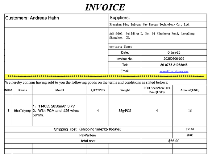 head-fi 2go battery invoice