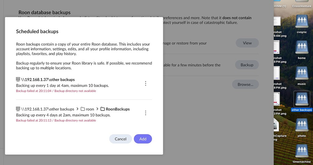 Library Backup Roon Library Backup Issue with NAS Backup target - Support - Roon Labs ...