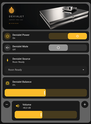 HA Devialet dashboard 1
