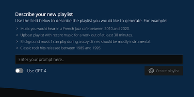 Creating a new playlist