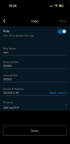 Mesh Wifi Config page