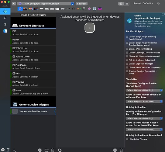 Better Touch Tool action configuration