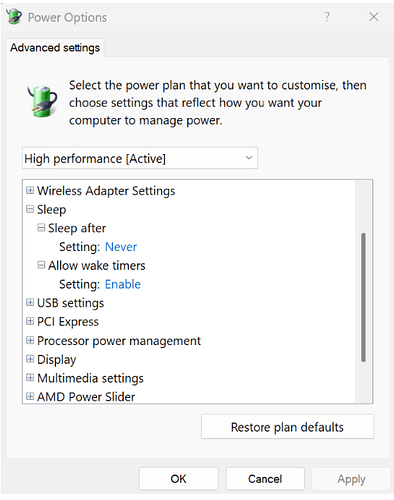 Power Options