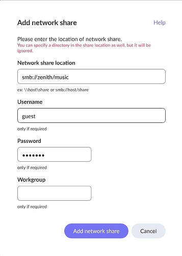 Roon add network share 2