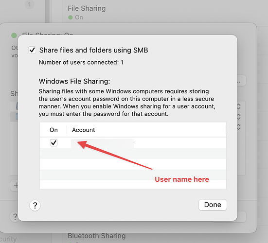 Windows sharing