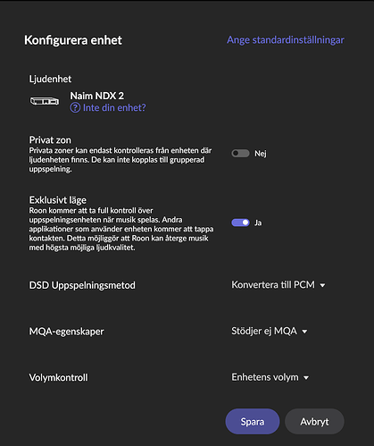 Settings Audio