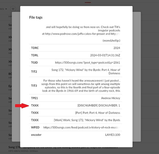 DISCNUMBER shown