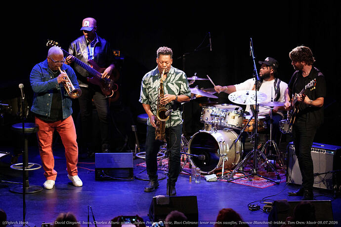 David Ginyard- basa, Charles Altura- gitara, Jaylen Petinaud- bicie, Ravi Coltrane- tenor soprán saxofón, Terence Blanchard- trúbka, Tom Oren- klavír  A7R01198