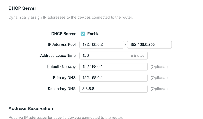 router DHCP