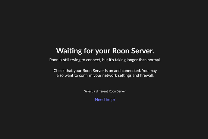 Starting Roon issue