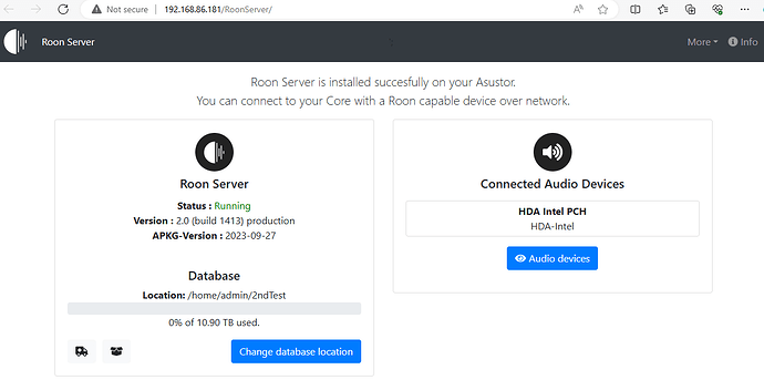 roon running on asustor