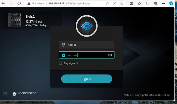 ASUStor login