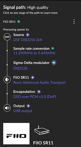 DSD256 signal path SR11 to K11