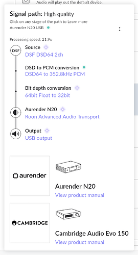 1 - USB Aurender N20 naar Cambridge Evo150