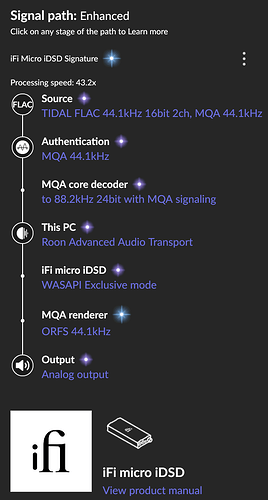 Roon MQA Stream PC A