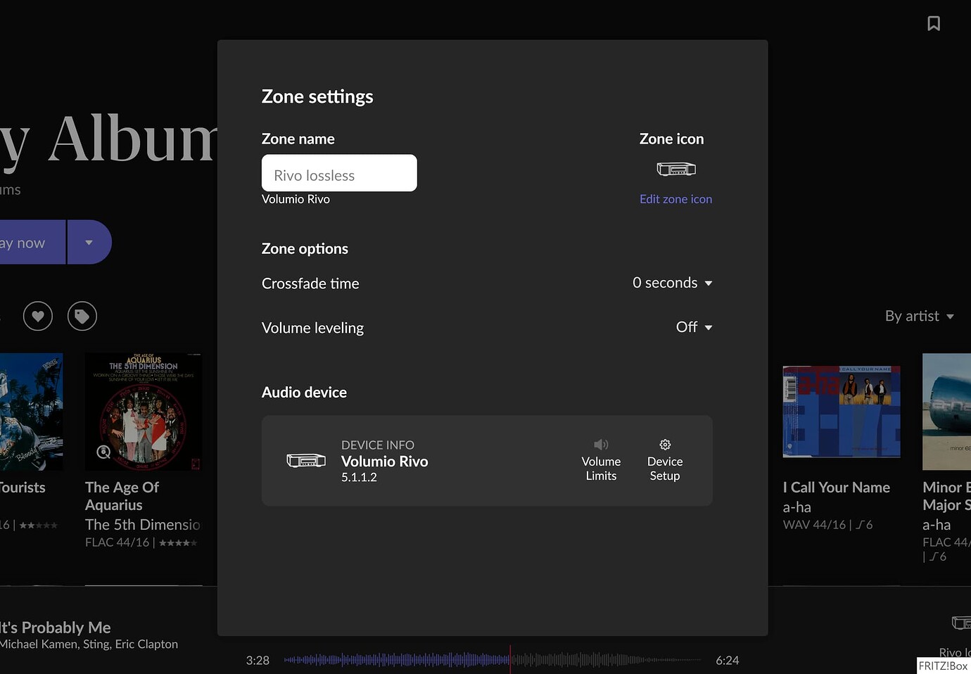 Roon Rock Connection to bridge Volumio Rivo Switching from direct