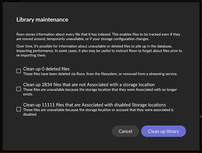 Roon Storage weirdness