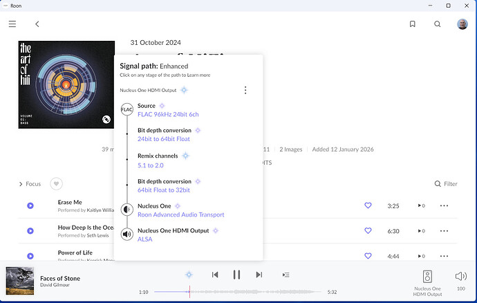 Roon 5.1  proessing snapshot