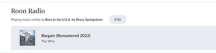 Roon radio Springsteen