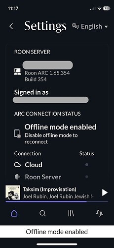 Roon ARC offline