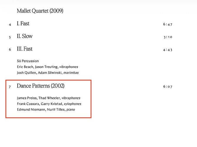 Credits - Dance Patterns